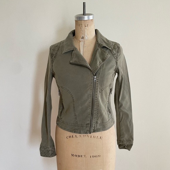 Anthropologie Jackets & Blazers - Anthropologie Moto jacket green XS